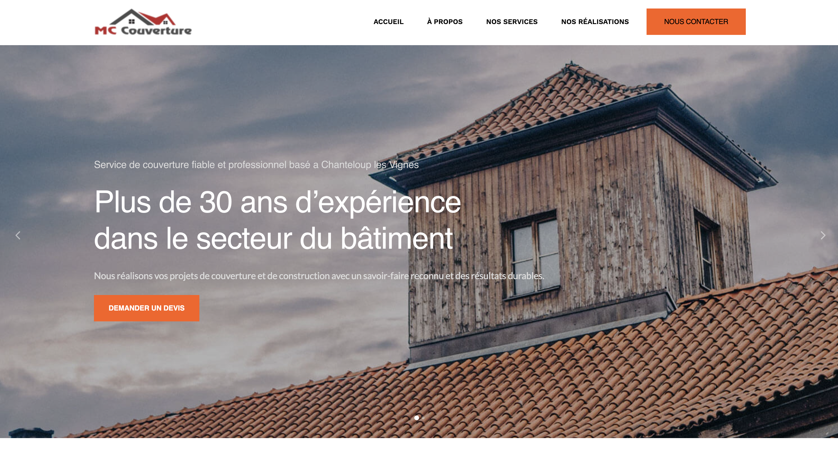 création de site vitrine pour MCCOUVERTURE78