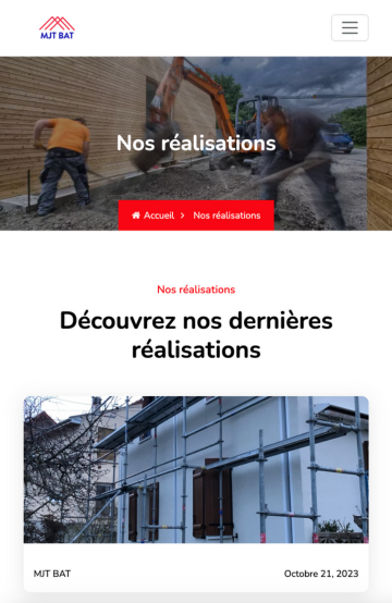 création de site vitrine pour MJTBAT78